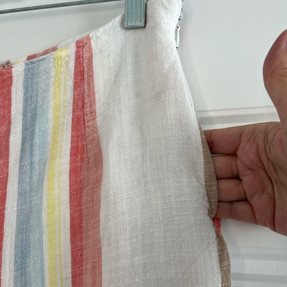 Mi Ami Womens Striped Linen Blend Wide Leg Psnts Slacks Beachy Grandma Chic M - Picture 7 of 16